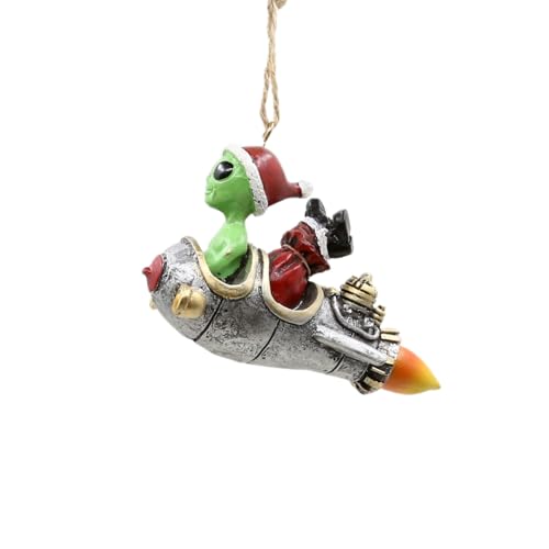Bella Haus Alien Abducting Santa Ornament