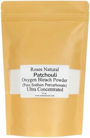 Patchouli Oxygen Bleach Powder, 16 oz. Ultra Concentrated Bleach Alternative, Pure Sodium Percarbonate, Chlorine Free, Pure Essential Oil, Color Safe Brightener (Pure Patchouli Essential Oil - 16 oz) image 2