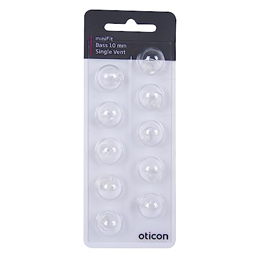 Oticon Minifit Single Vent Bass Domes: 10-Pack (10Mm) #TOP5