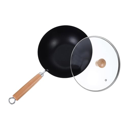 Sartén Wok Pequeña de Hierro con Tapa y Mango de Madera miniatura 1