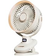 Greheywos Ventilador oscilante de mesa, pequeno ventilador circulador de ar USB com bateria, 16,5 polegadas super...