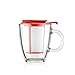 Bodum Yo-Yo Bicchiere di Vetro con Filtro per Te in Plastica, Rosso, 350 ml, K11239-294