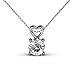 Cate & Chloe Marian 18k White Gold Pendant Necklace with Swarovski Crystals, Beautiful Heart Necklace for Women, Round Cut Diamond Crystal Necklace, Silver Chain Necklace, Wedding Jewelry