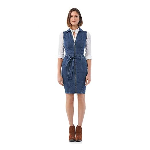 Sausa Push In Kleid mit Gürtel, Bleistift, Blau Small