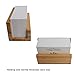 enyuwlcm 1 Pack Bamboo Wood Desktop Business Card Holder for Desk Sturdy Business Card Display Stand for Office Suitable for Men Women
