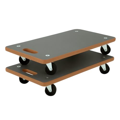 Lot de 2 roulettes de transport pour meubles - 29 x 58 cm - Charge maximale : 250 kg - Planche à roulettes robuste avec roulettes pour charges lourdes - Pour meubles, atelier, déménagement et entrepôt