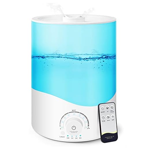 Cool Mist Humidifier for Bedroom：3.5L Essential Oil Diffuser with Remote Control Top Fill Ultrasonic Air Vaporizer for Home Office