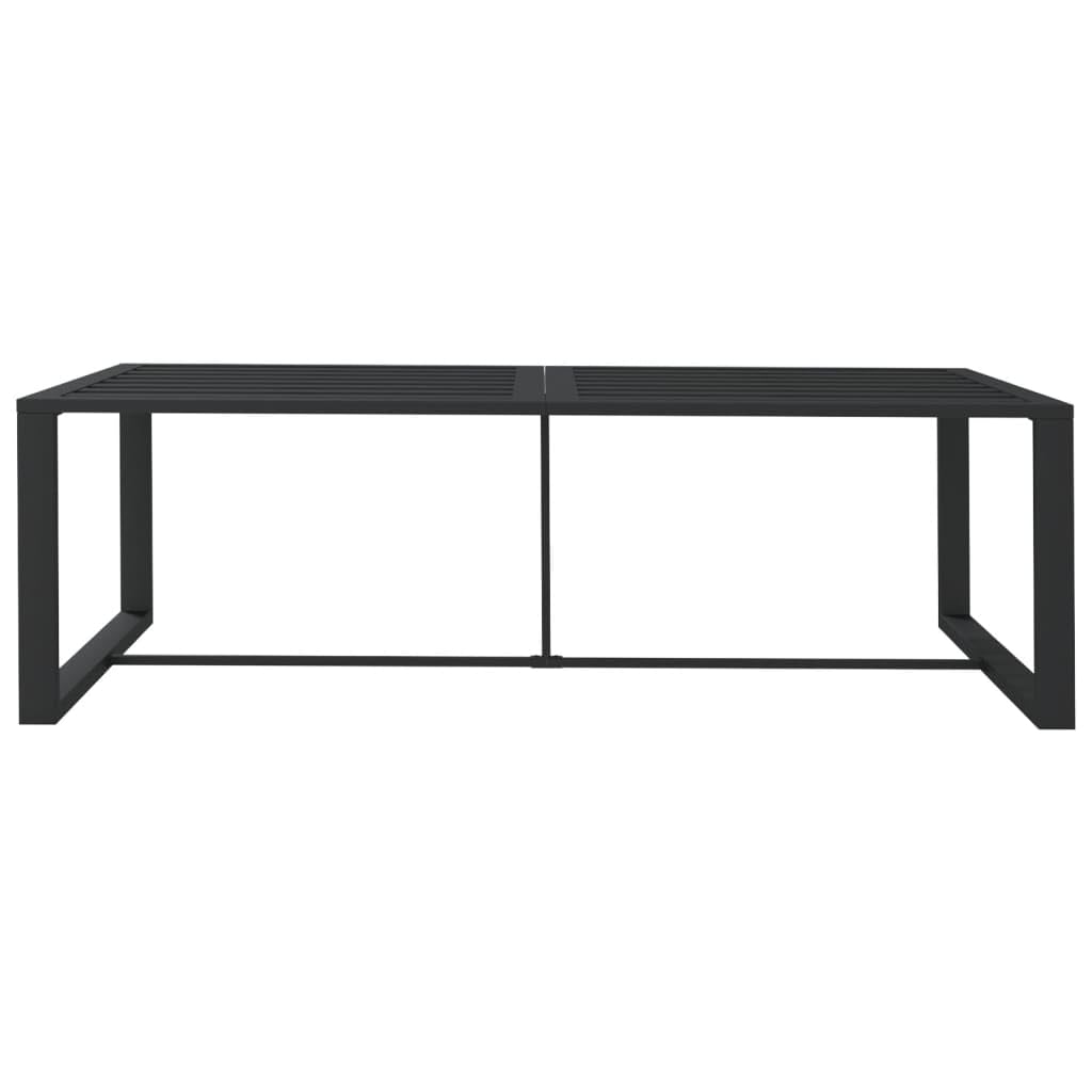 Stół do jadalni ogrodowy, antracyt, 120 x 60 x 66 cm, aluminiowy blat, wytrzymały, łatwy w pielęgnacji, na taras, balkon, do użytku na zewnątrz
