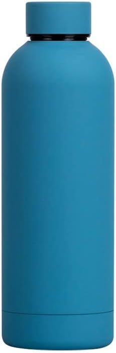 Miniatura 1 de Botella de agua de acero inoxidable, colorida, doble pared, termo de 25.4 fl oz, caucho, acabado mate, escuela, oficina, gimnasio, botella de agua
