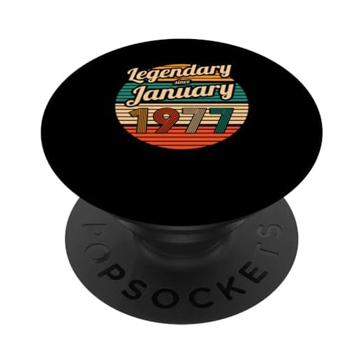 Legendario desde enero de 1977 47 cumpleaños Hombres PopSockets PopGrip Intercambiable