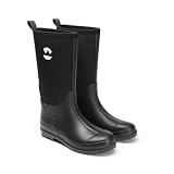 DREAM PAIRS Damskie Buty Wysokie na Deszcz Wodoodporne Antypoślizgowe na Ogrodnictwo, Prace, Czarny (Black), 39 EU