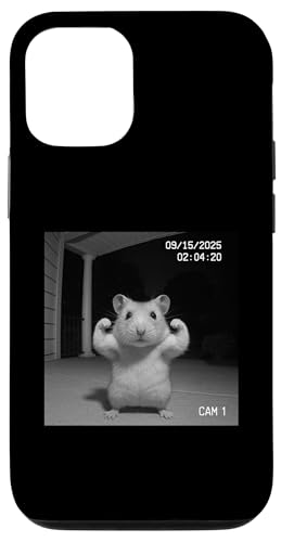 Funny Hamster Flexing On Security Camera スマホケース iPhone 12/12 Pro 用