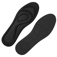 WLLHYF Memory Foam Insoles for Women Men Shoe Insoles Replacement Shoe Inserts Cushioned Inner Soles Providing Excellent Shock Absorption and Cushioning for Foot Pain (5.5-7UK Women-Black)