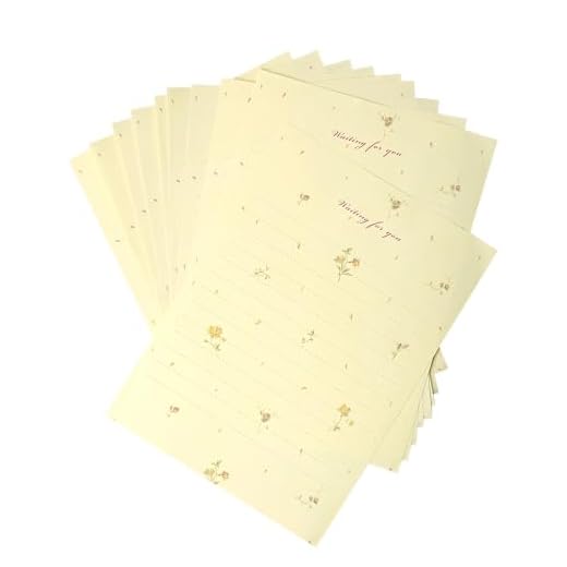 CZAKOMIX 60 Hojas de Papel Carta, Diseño de Flores Amarillo Crema, Papel Verjurado, 25.5 * 18.4cm, Papeles de Escritura, para la Escritura Diaria, Deseos de Vacaciones, Manualidades Creativas