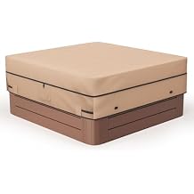 MIXC Outdoor Waterproof 600D Square Hot Tub Cover 76 x 76 Inch Fit 75 x 75 or 74 x 74 or 73 x 73 Inch or 6ft x 6ft Heavy Duty Spa Cover Protectors
