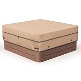 MIXC Outdoor Waterproof 600D Square Hot Tub Cover 85 x 85 Inch Fit 84 x 84 or 83 x 83 or 82 x 82 Inch or 7 ft x 7 ft Heavy Duty Spa Cover Protectors