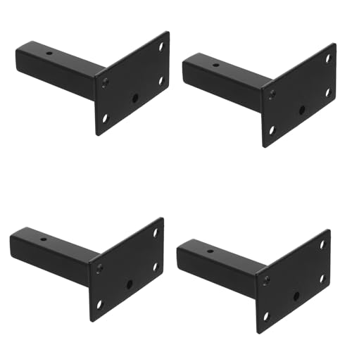 LOORGVEL Soportes de Pared Metálicos de Alta Resistencia 4 Piezas Escuadras para Estantes de 10 CM Acero Laminado Frío Negro Ideales para Garajes Cocinas y Talleres Montaje Rápido y