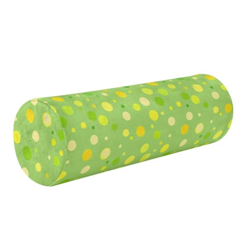 EtherSpher Modern Rounds Dots Green Decorative Small Neck Roll Pillow Decorative Cylinder Neck Pillow Cylinder Roll Neck Roll Covers with Zipper Rollo Cervical para dormir