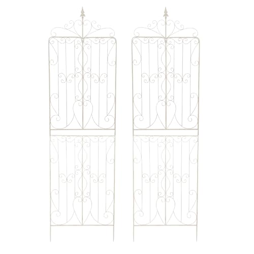 Sungmor 2 Pack Large Garden Trellis for Climbing Plants, 92.5 Inch Tall Rustic White Garden Metal Trellis, Decorative Trellis for Outdoor Rose Vines Cucumbers Support, Greenhouse, Flowerbed, Backyard by Sungmor - Used condition - US$139.58