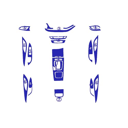 DÉcalcomanie bleu carbone console Buick Regal 2017-2019 masque rayures intérieur