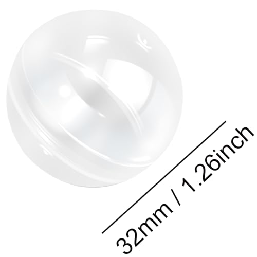 Image of 50 Pcs 32 mm / 1.26 Inch Round Capsules Clear Empty Vending Machine Capsules Containers for Gumball Machines