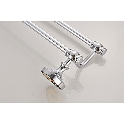 Étagère de bain en laiton double rails pour rangement chic mural - 7