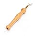 LOOEN Wooden Handle Embroidery Pen Punch Needle Set Craft Needlework Stitching Kit Include Embroidery Hoop Fabric Table Cloth Felting Threader (Set 1)