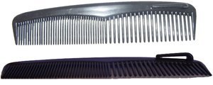 Pocket Combs 5 Long With Clip For Pocket * 24 Pack * Black * Half Regular Teeth And Half Fine Teeth