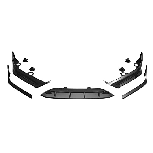 Partselect 5Pcs Front Bumper Splitter Lip Spoiler Kit Glossy Black Replacement for 2018-2020 Honda Accord Models