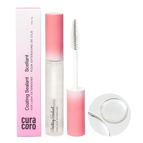 Curacoro 10ML Eyelash Coating Sealant - Professional Protective Topcoat for Long-Lasting Eyelash Extensions, Water-Resistance & Better Retention, Strong, Soft & Silky Lash Extensions