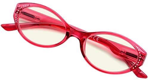 CessBlu 4 works Oval Blue Light Blocking Computer Eyeglasses for Women Reading Glasses +1.0, 4pc-mix - Image 4