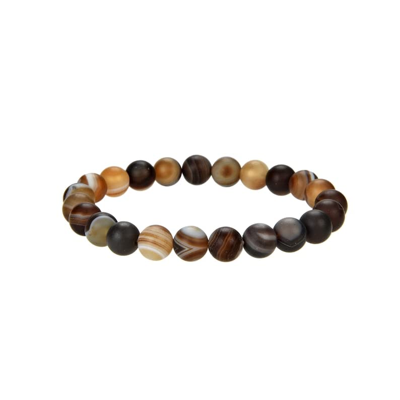 Bracelet agate 8mm LKBEADS pour homme et femme de 19 cm en perles rondes