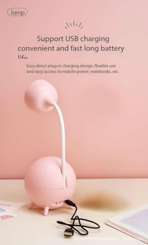Image of IMNISHNAY Cute Bunny Night Light with Cloud LED Desk Lamp | USB Rechargeable Warm LED Lamp for Kids Bedroom, Nursery, Study Table & Home Decor (Pink)