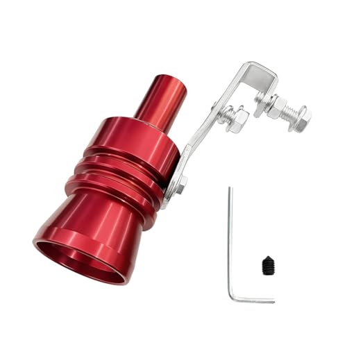 YoRise Car Exhaust Whistle, Aluminum Alloy Auto Blow-Off Valve Tip Whistle, Car Tail Pipe Roar Maker Simulator, Universal Vehicle Muffler Pipe Sound Booster for Most Cars (Red-L)