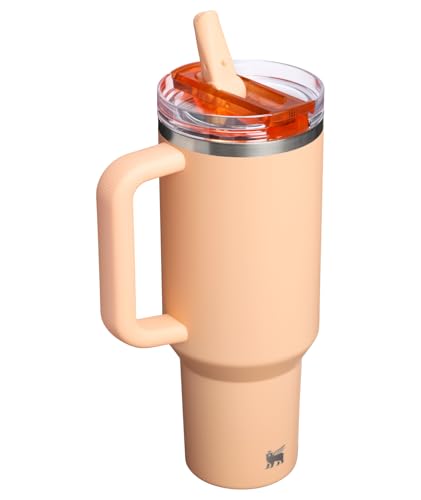 Image of STANLEY Quencher ProTour Flip Straw Tumbler with Leakproof Lid 40 oz | Built-In Straw & Handle | Cupholder Compatible for Travel | Insulated Stainless Steel Cup | BPA-Free | Orange Sherbet