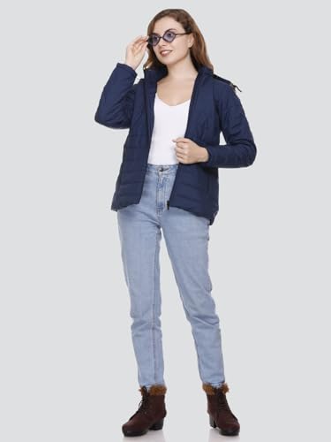 Image of RARE TIMES Women's Stylish Solid Full Sleeves Jacket | Winter Wear Quilted Jacket for Travelling | Regulaer Fit Puffer Jacket For Women