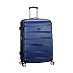 Rockland Melbourne Hardside Expandable Spinner Wheel Luggage, Blue, Checked Large 28"