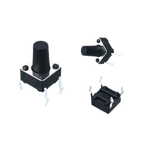 Interrupteur bouton-poussoir 6mm 4 broches en cuivre noir x10