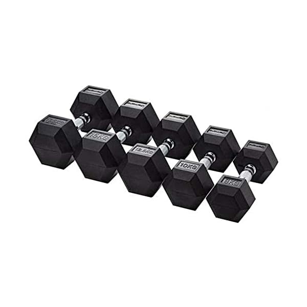 G5 HT SPORT Professional Rubberised Hexagonal Dumbbell from 1 to 50 kg | Weight Lifting in the Gym or Home Gym | Ergonomic Non-Slip Handle | Sold Individually - Image 5