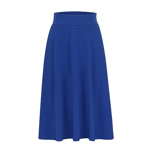 Generic Fashion Midi Skirts for Women High Waist Solid Color Skirts Casual Loose Business Skirt Summer Comfy Work Skirts2