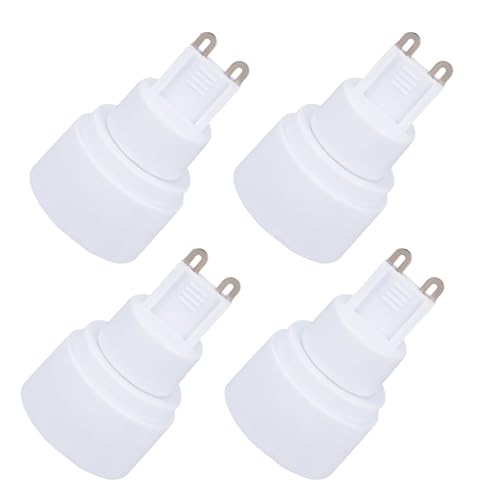 HAPINARY Adaptador de Portalámparas G9 a E14 de Cerámica Convertidor de Bombilla LED 4 Piezas 100-230v Compacto y Compatible para Lámparas de Mesa y Techo Accesorios Eléctricos