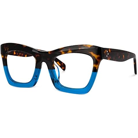 VOOGLAM Rectangle Eyeglasses for Women with Non-prescription Clear Lens Sienna Light Tortoise GWA035804-05 Cover
