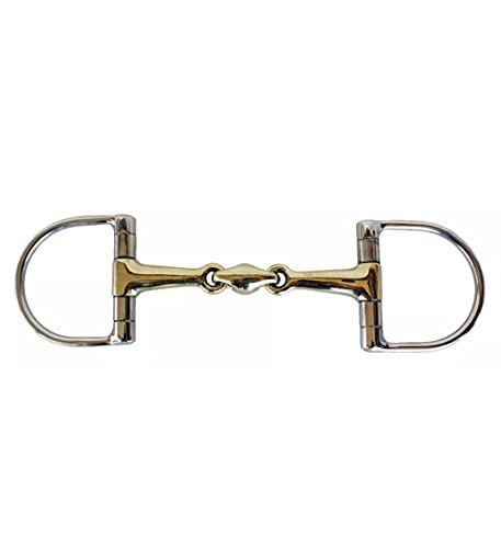 Lift Sports D Ring Snaffle Bit Horse Riding Double Jointed Lozenge Fat Stainless Steel New (5.5 Inches)