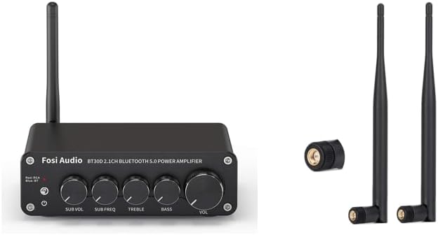 Fosi Audio BT30D Bluetooth 2.1 Channel Amplifier and Bluetooth Antenna 2 Pack
