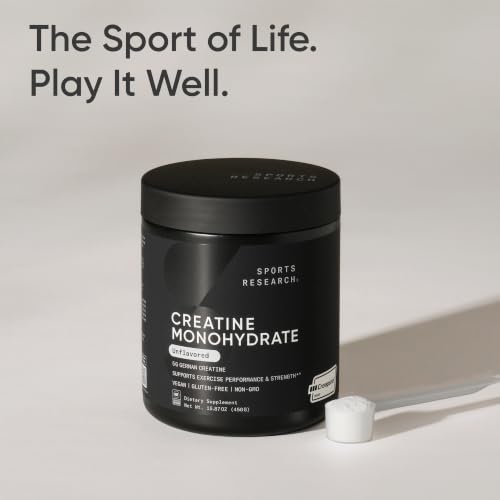 Image of Sports Research Creatine Monohydrate Powder w /Creapure, 90 Servings