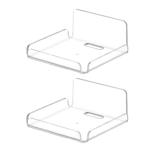 2 Pack Acrylic Floating Shelves, Clear Wall Mounted Shelves Adhes...