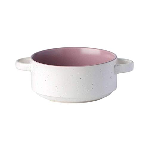 Sywlwxkq Cuenco de Sopa con 2 Asas, Cuencos de Sopa de 1 l con Asas en China, Porcelana, cerámica, Estilo japonés, Grande, Mate, Apto para microondas, Apto para microondas, Taza para Fideos, aperitiv
