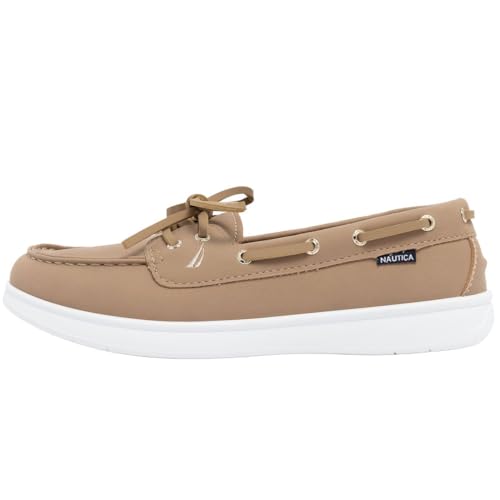 Image of Nautica Women's Casual Boat Shoes, Moc-Toe Loafers with Cushioned Insole, Deck Fashion Sneaker