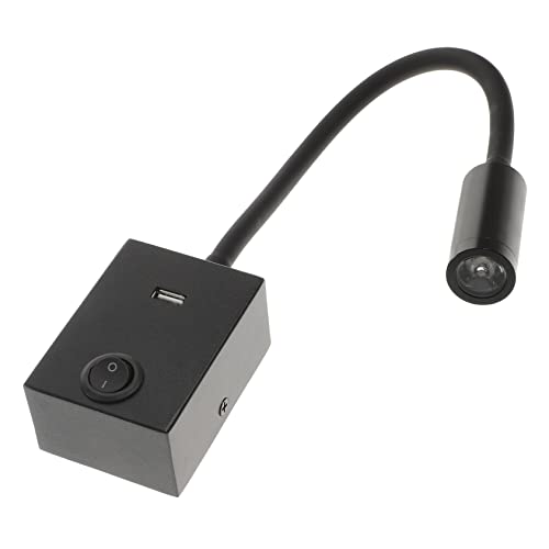 PRETYZOOM Led Wall Reading Light Flexible Reading Lamp for Bedside Use USB Output for Charging in Bedroom Dorm