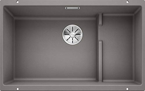 BLANCO SUBLINE 700-U Level – Undermounted Granite Kitchen Sink for 80 cm Wide Base Units – Made of SILGRANIT – Grey – 523454